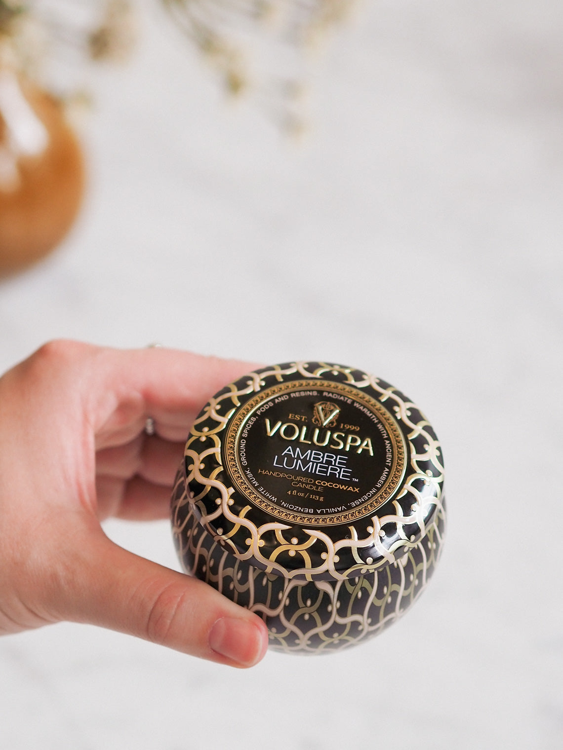 Ambre Lumiere Mini Tin Candle - The Cross Decor & Design