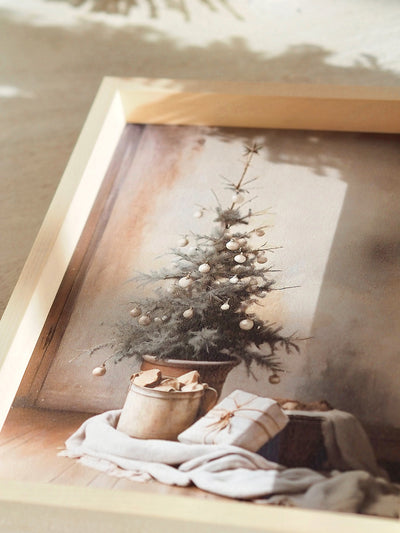 Vintage Christmas Tree Framed Print