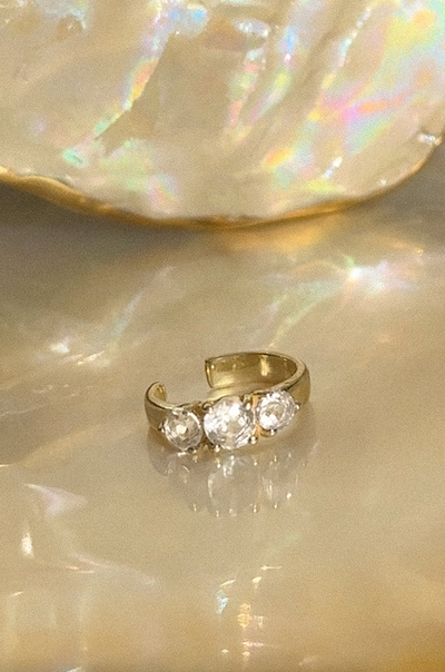 Circa Ear Cuff | White Topaz - The Cross Decor & Design