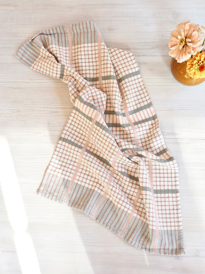 Finley Sage Check Tea Towel - The Cross Decor & Design