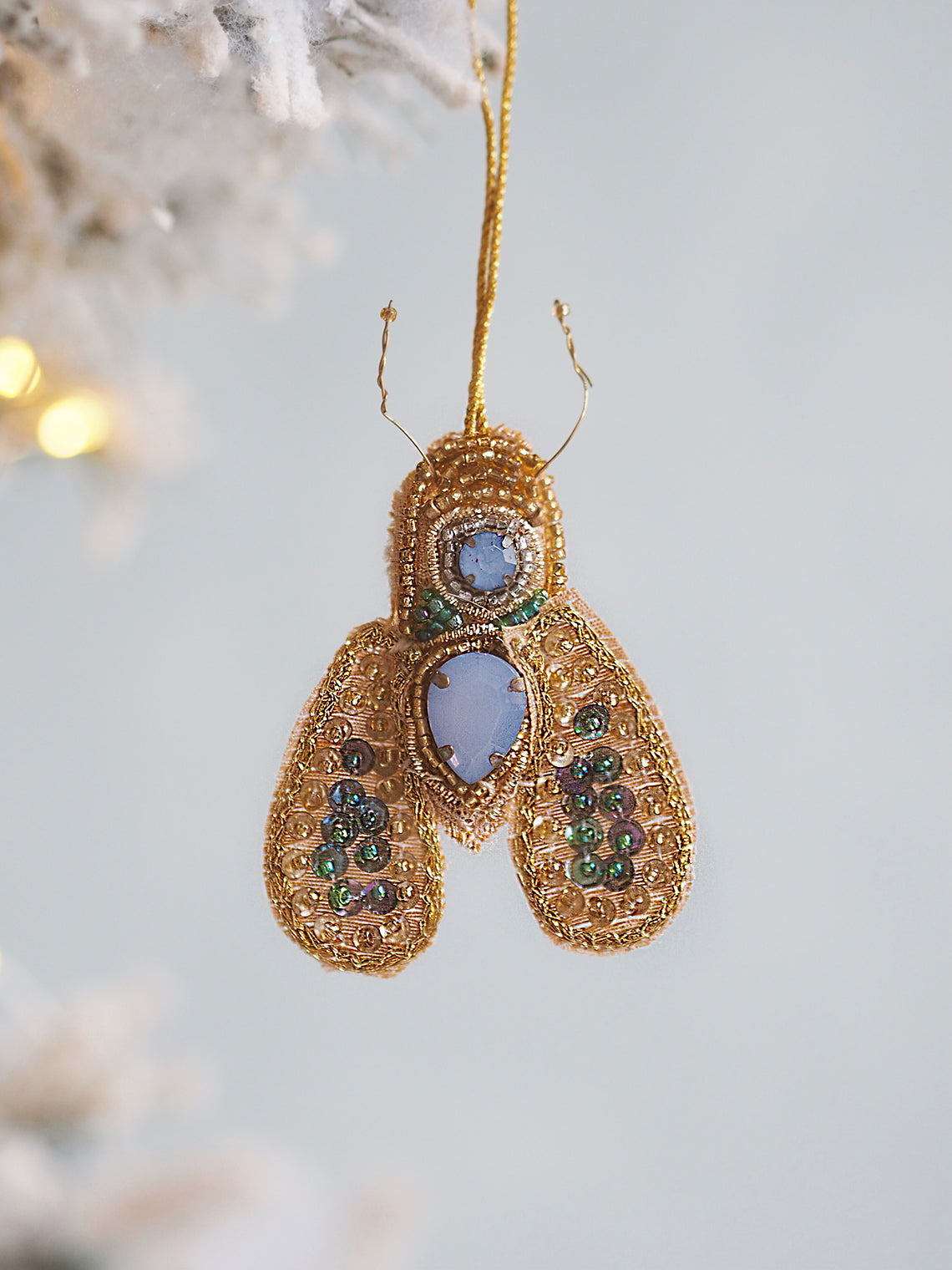 Sequin Bee Ornament | Purple & Gold - The Cross Decor & Design