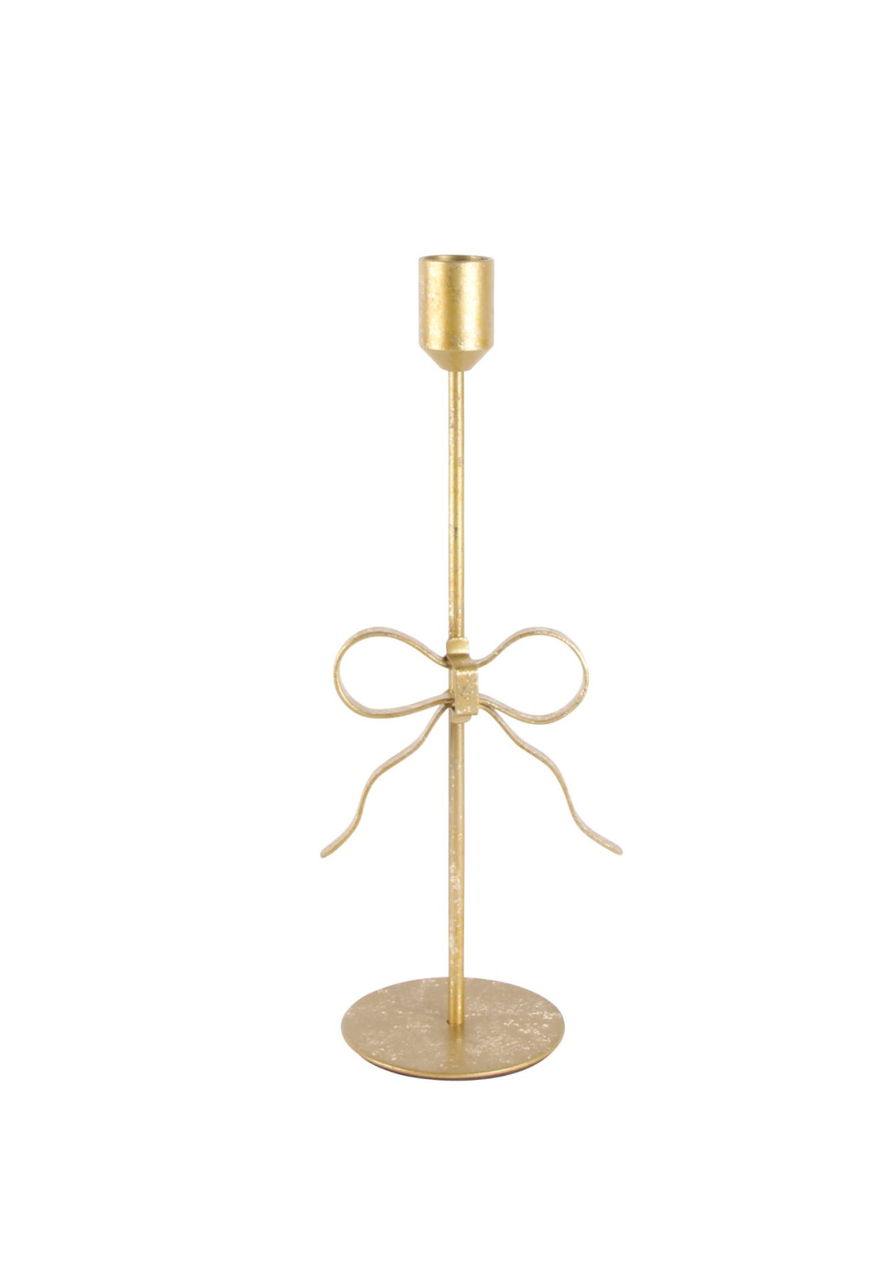 Gold Bow Taper Holder - The Cross Decor & Design