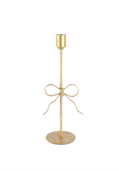 Gold Bow Taper Holder - The Cross Decor & Design