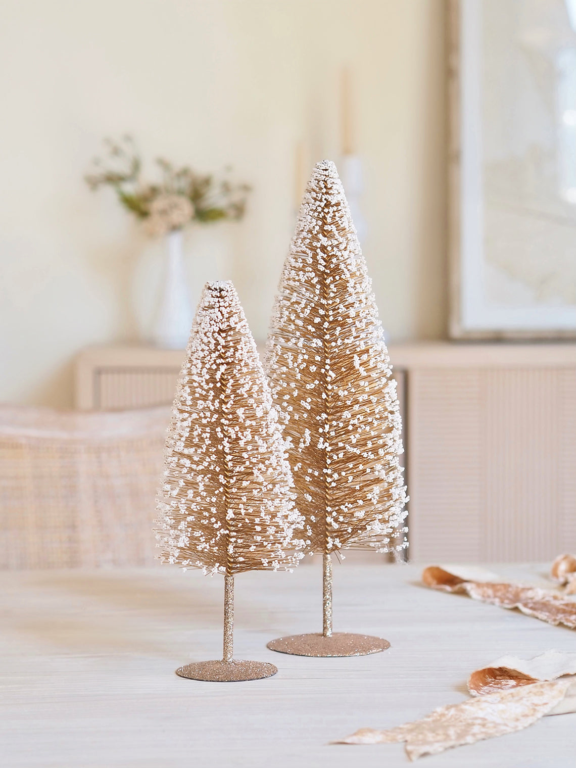 Glitter Copper Bottle Brush Trees - The Cross Decor & Design