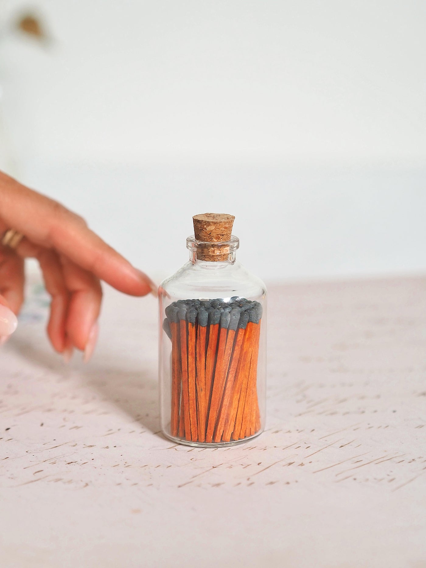 Apothecary Dark Wood Match Bottle - The Cross Decor & Design