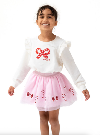 Candy Canes Ruffle Sweatshirt