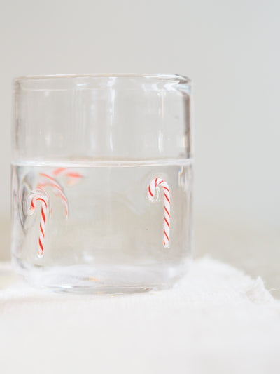 Holiday Candy Cane Drinking Glass