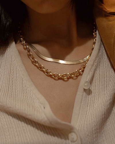 Bold Herringbone Necklace