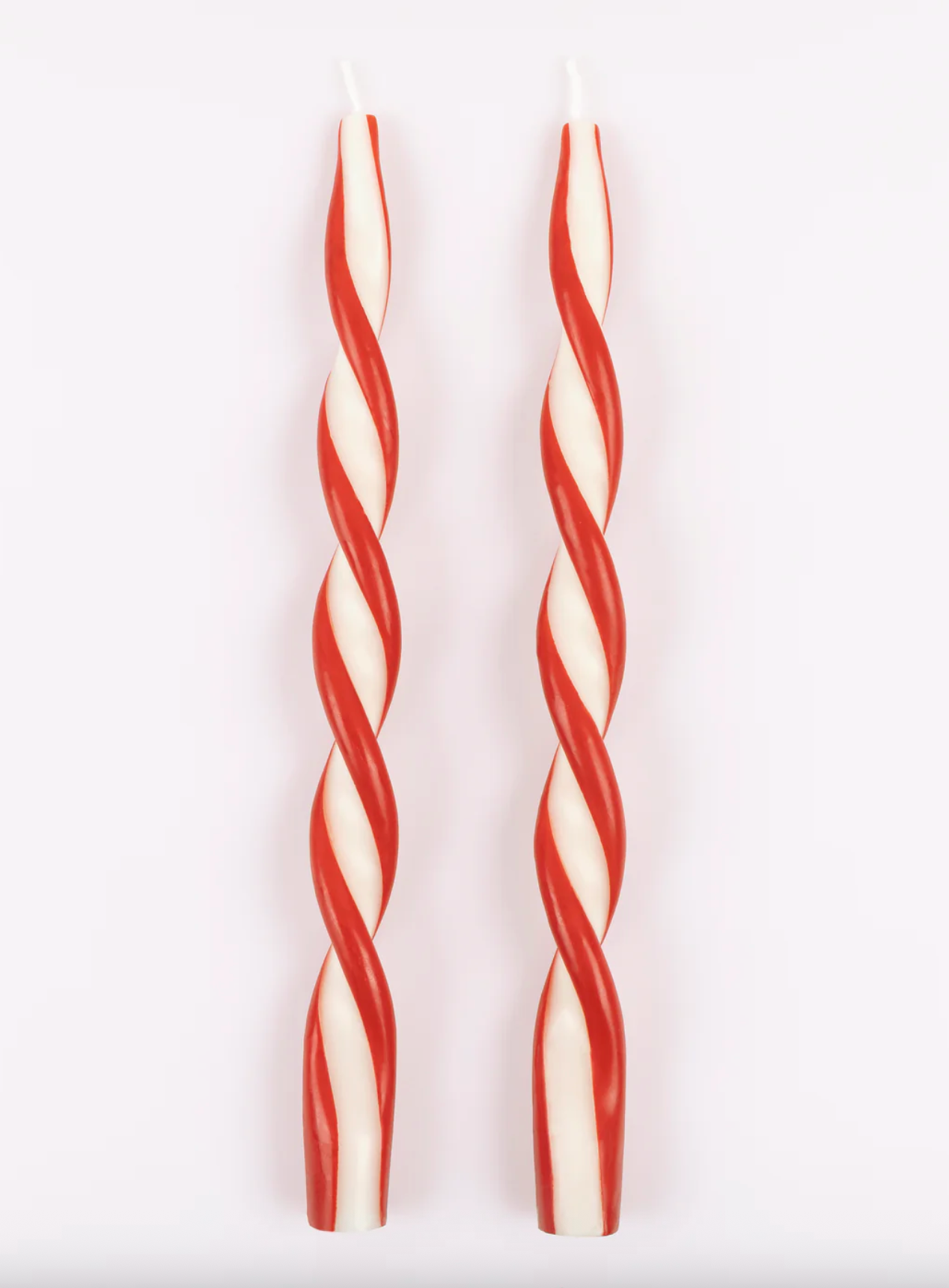 Red Stripe Twist Candles