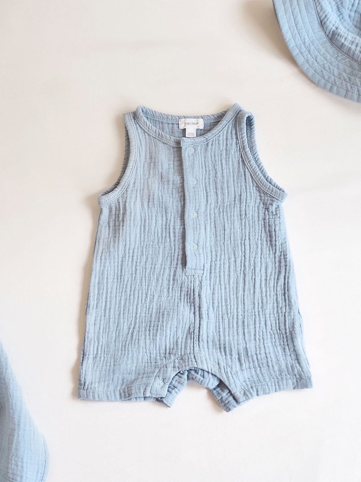 Dusty Blue Sleeveless Shortie Romper - The Cross Decor & Design