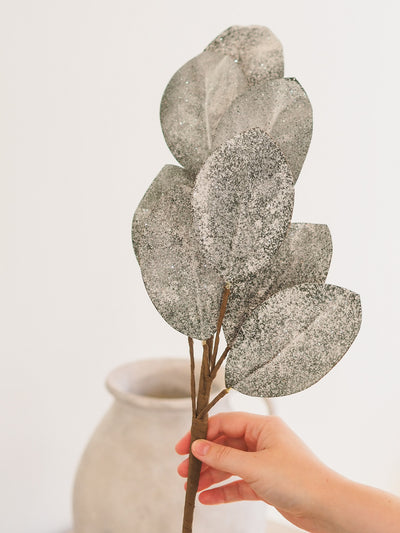 Iced Magnolia Leaf Spray - The Cross Decor & Design