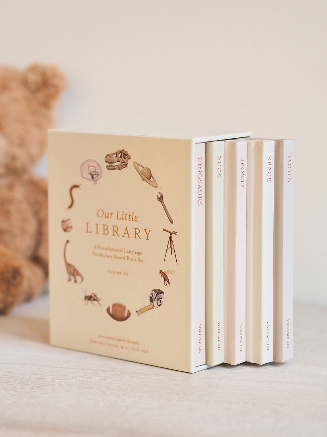 Our Little Library Vol. 3: Dinosaurs, Space, Tools, Bugs, and Sports Board Book Set