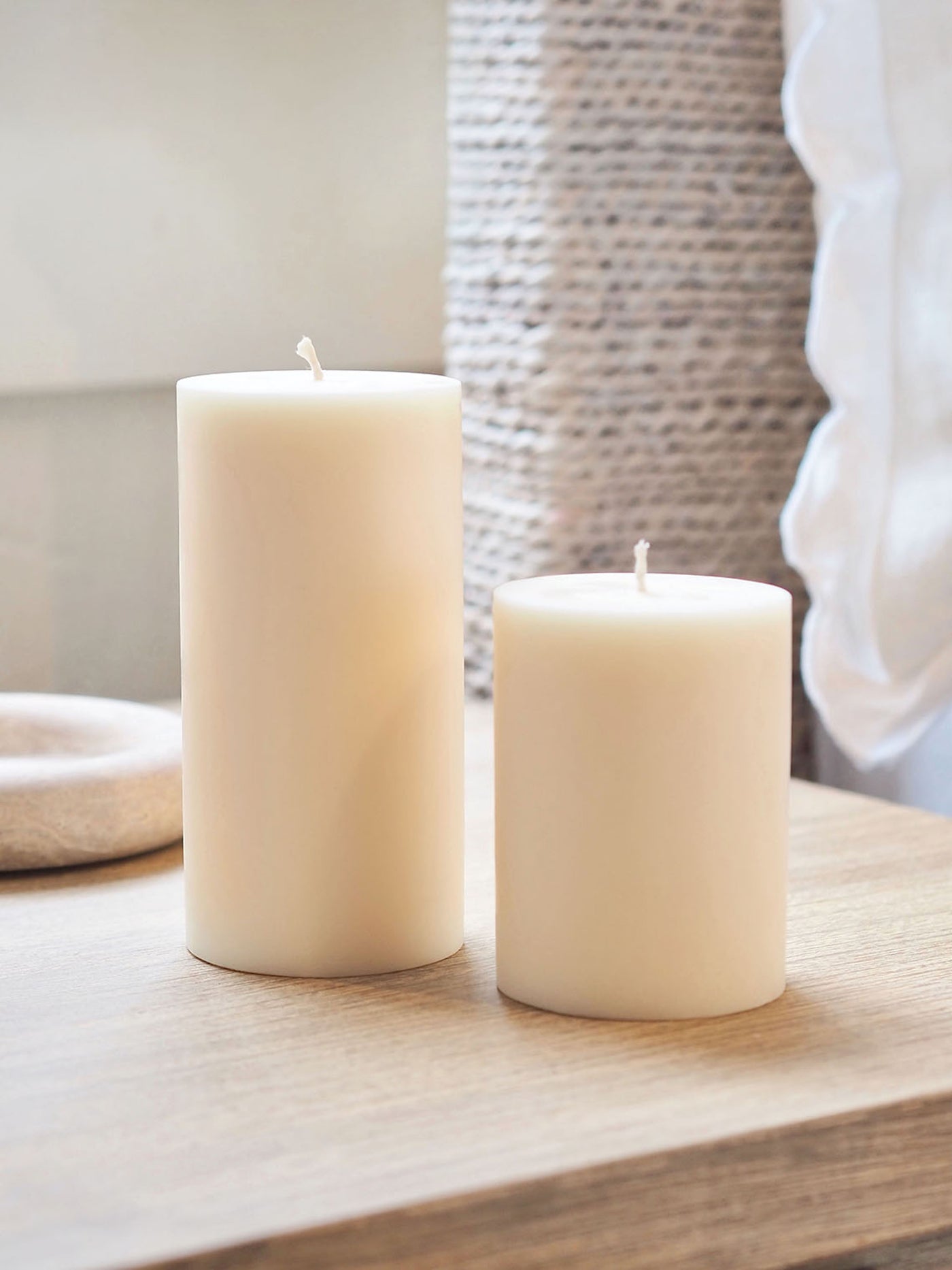 Pearl White Pillar Candle - The Cross Decor & Design