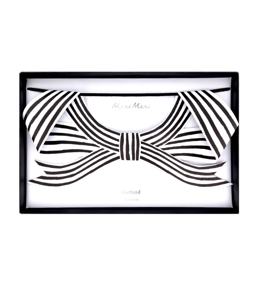 Stripy Black And White Bow Garland - The Cross Decor & Design
