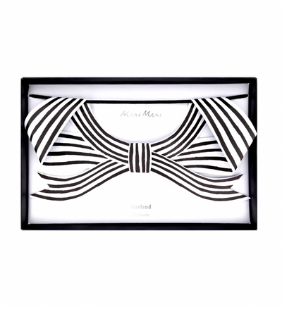Stripy Black And White Bow Garland - The Cross Decor & Design