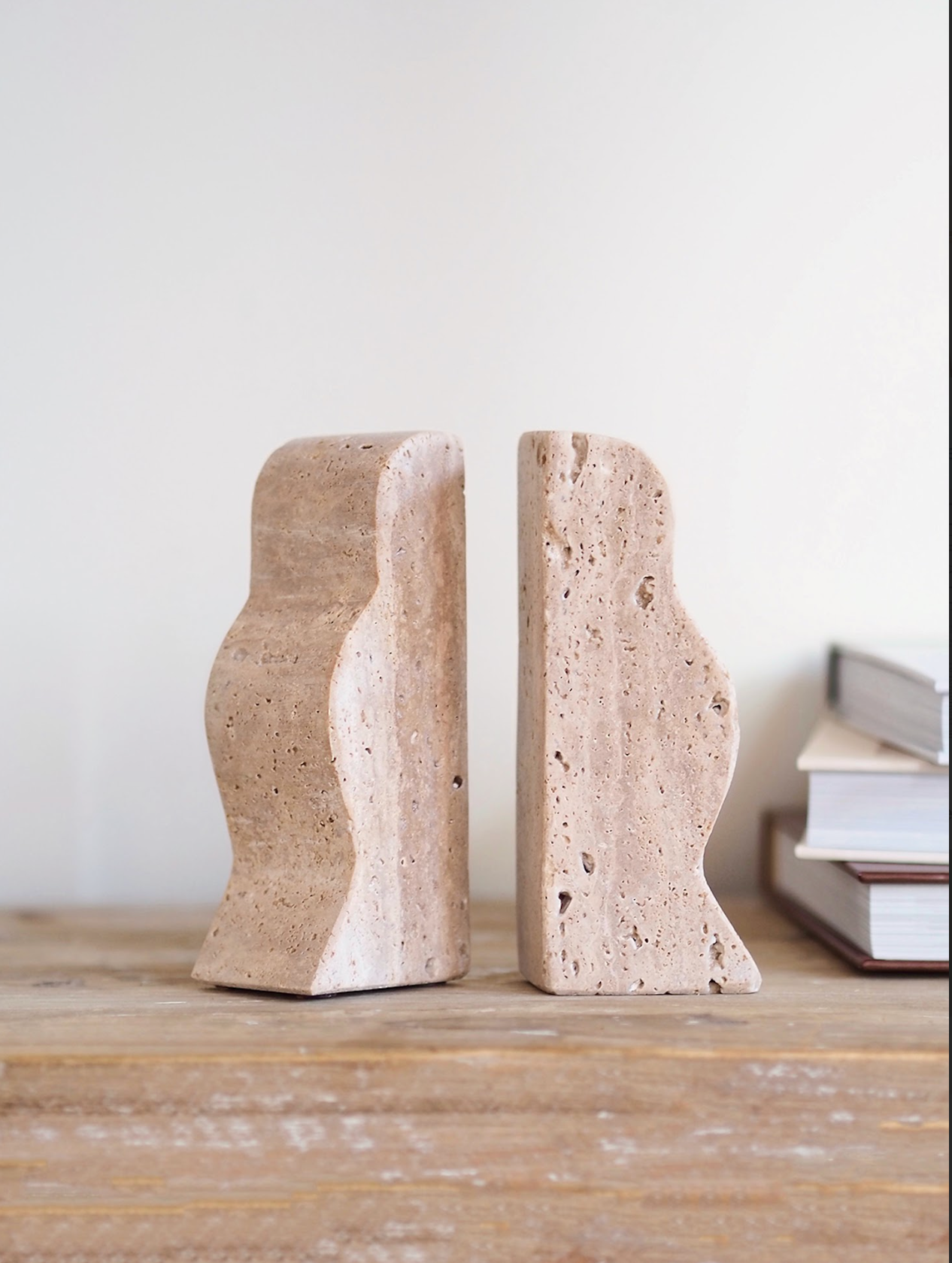 Travertine Wave Bookend Set - The Cross Decor & Design