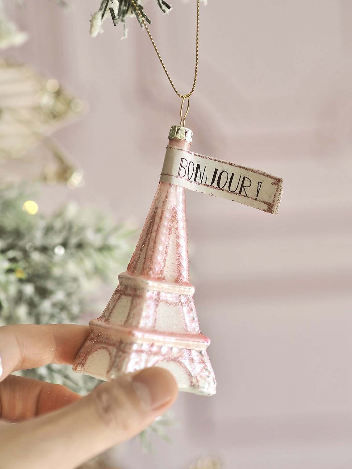 Pink Eiffel Tower Ornament