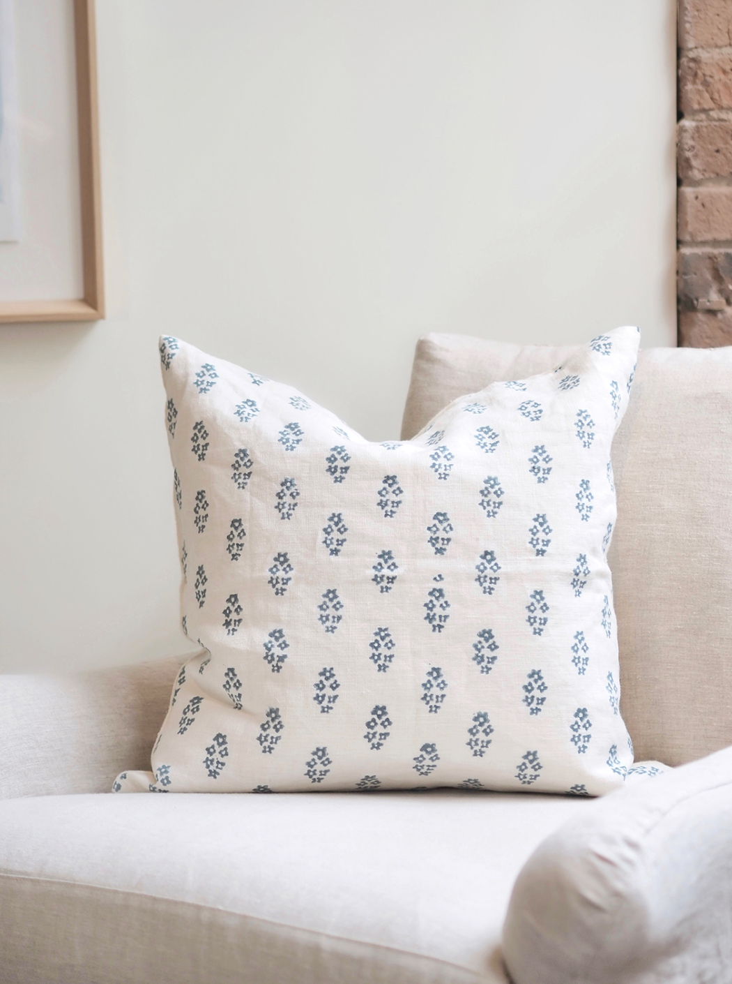 Sangeeta Teal & White Pillow | 22x22 - The Cross Decor & Design