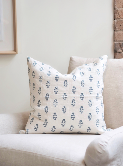 Sangeeta Teal & White Pillow | 22x22 - The Cross Decor & Design