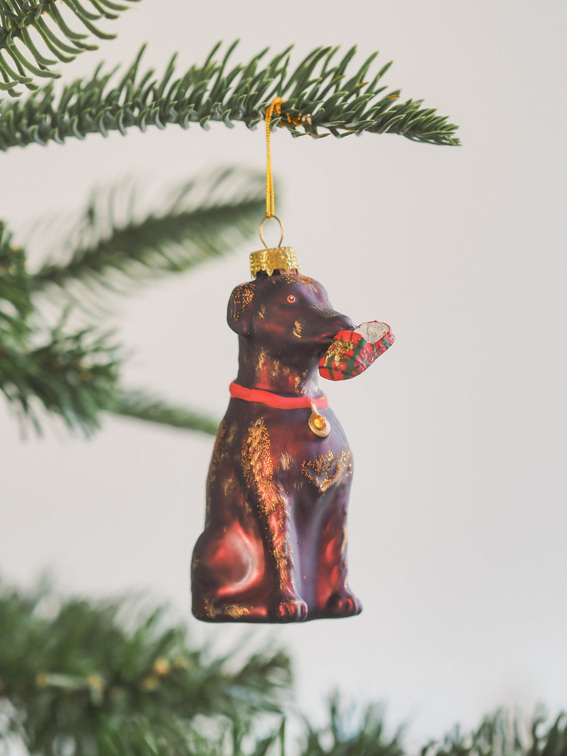 Lab w/ Slipper Ornament