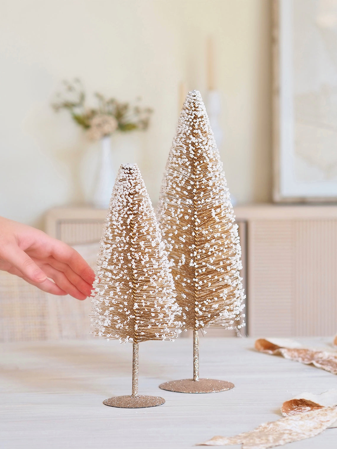 Glitter Copper Bottle Brush Trees - The Cross Decor & Design