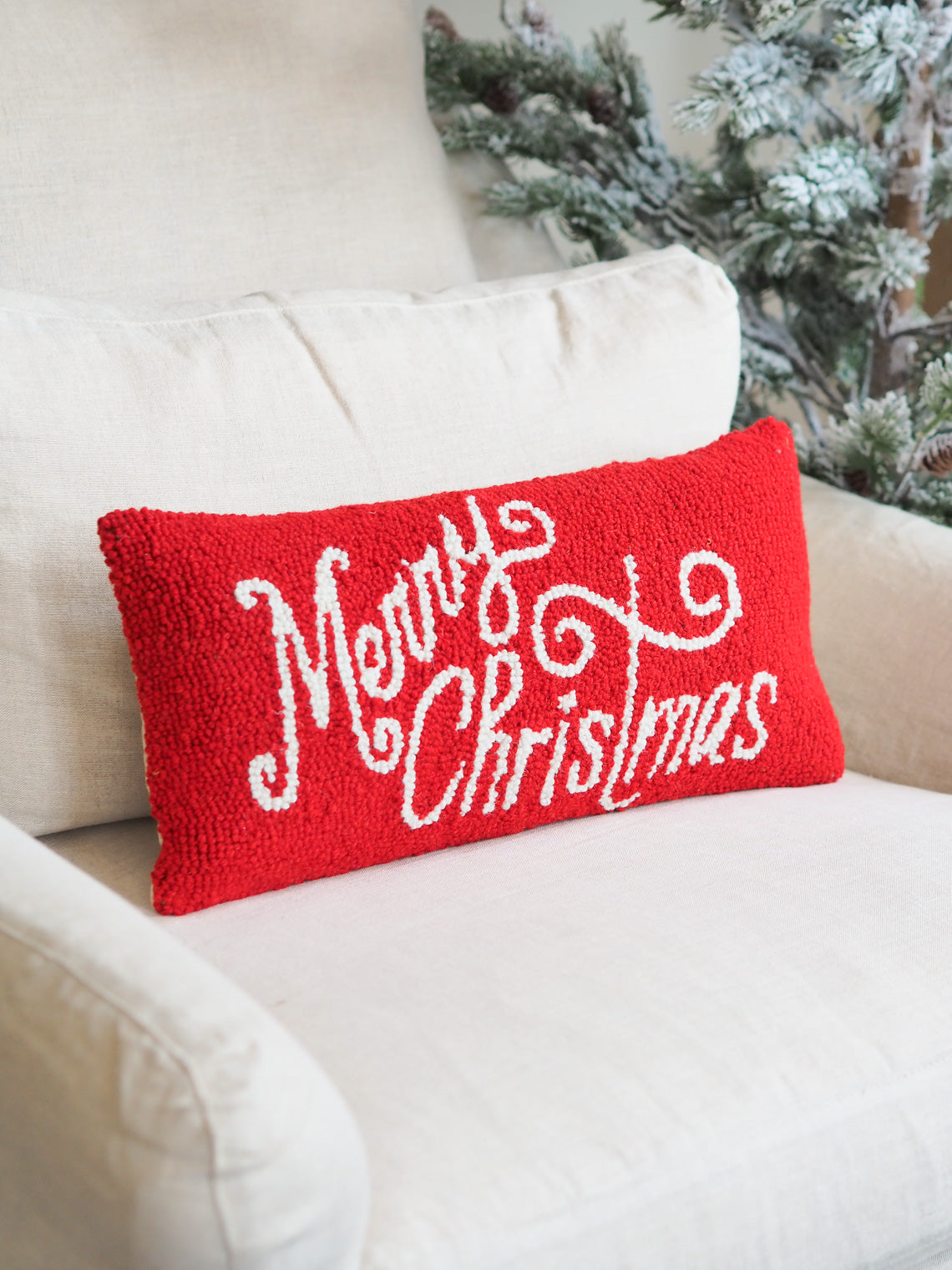 Merry Christmas Red Hook Pillow 9x18 - The Cross Decor & Design