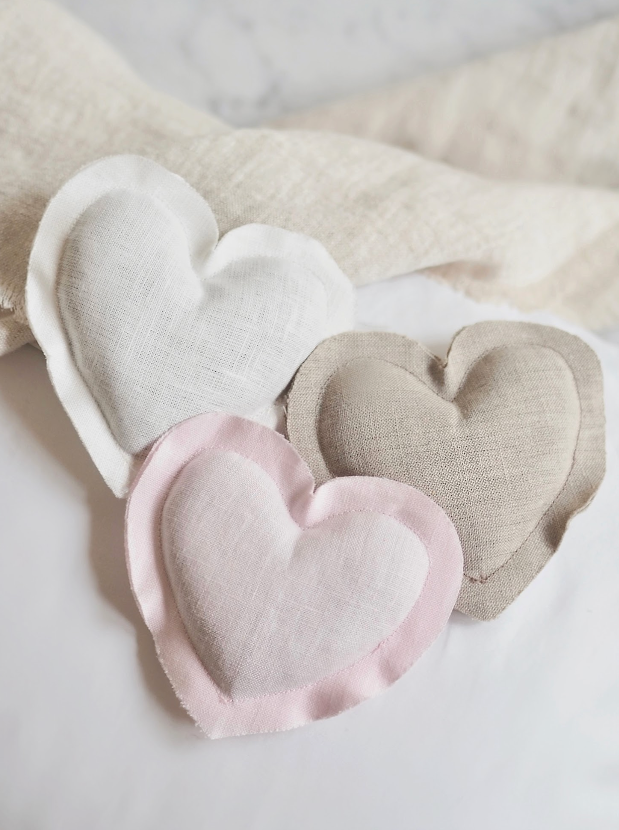 Lavender Linen Heart Sachets - The Cross Decor & Design