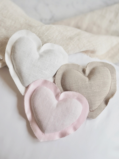 Lavender Linen Heart Sachets - The Cross Decor & Design
