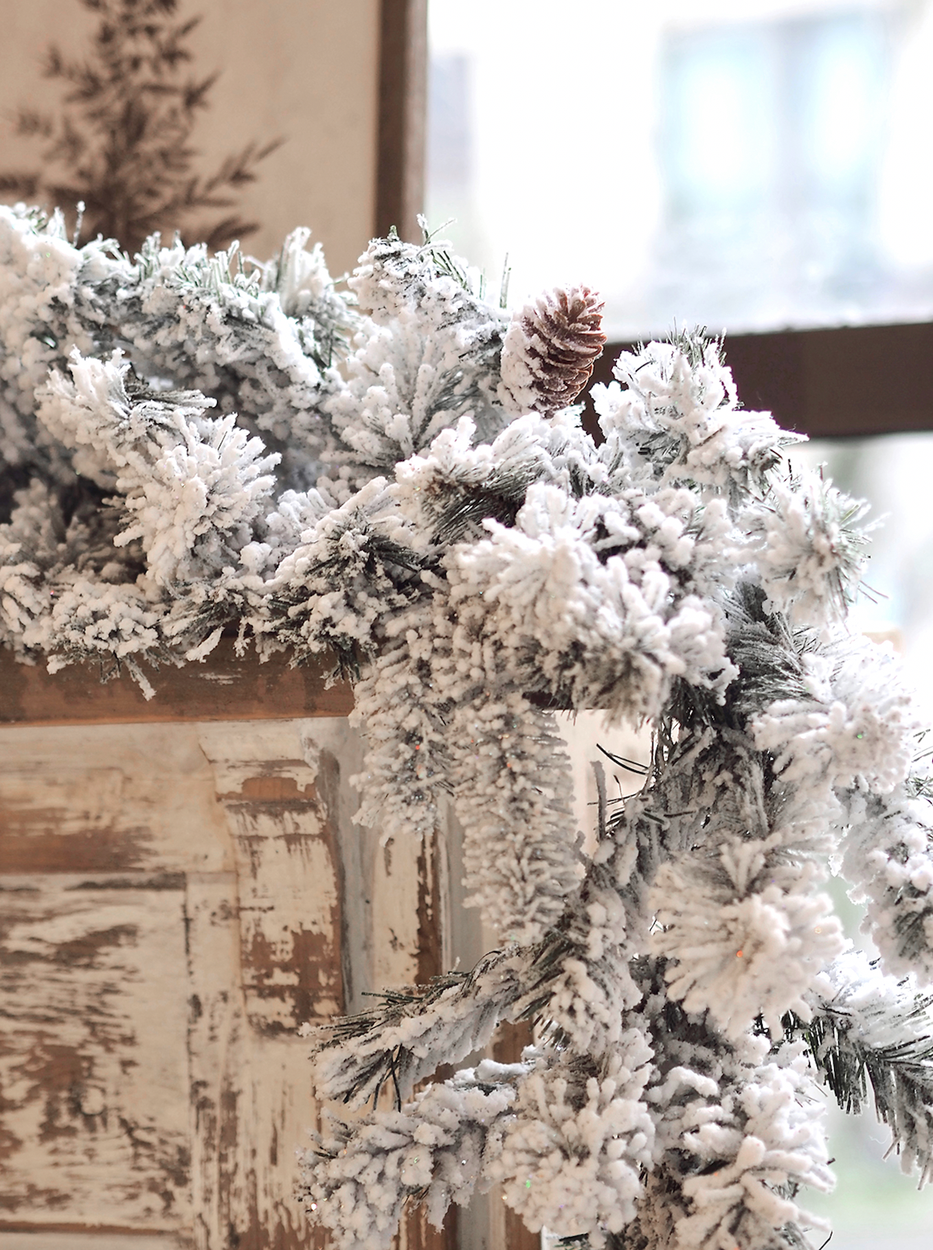 Spruce Flocked Garland - The Cross Decor & Design