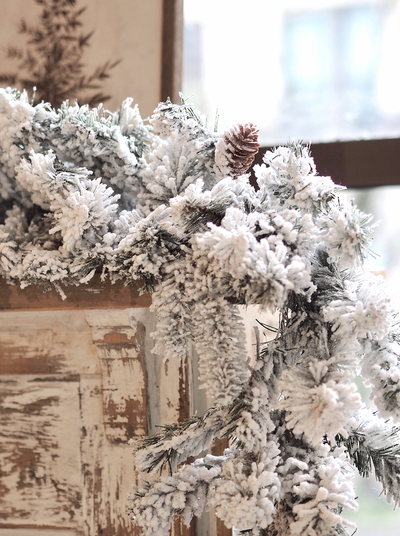 Spruce Flocked Garland - The Cross Decor & Design