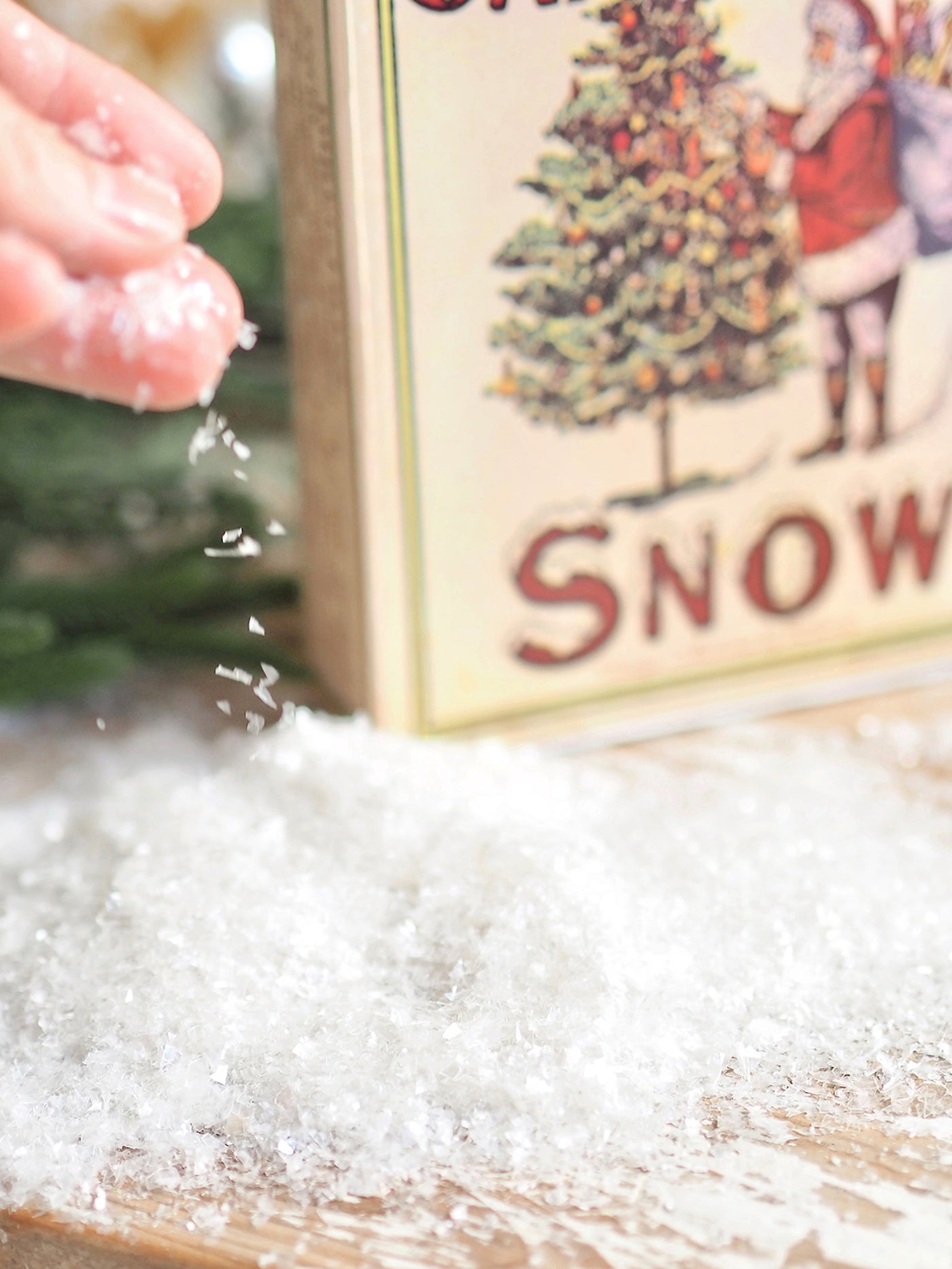 Santa Claus Mica Snow In Box - The Cross Decor & Design