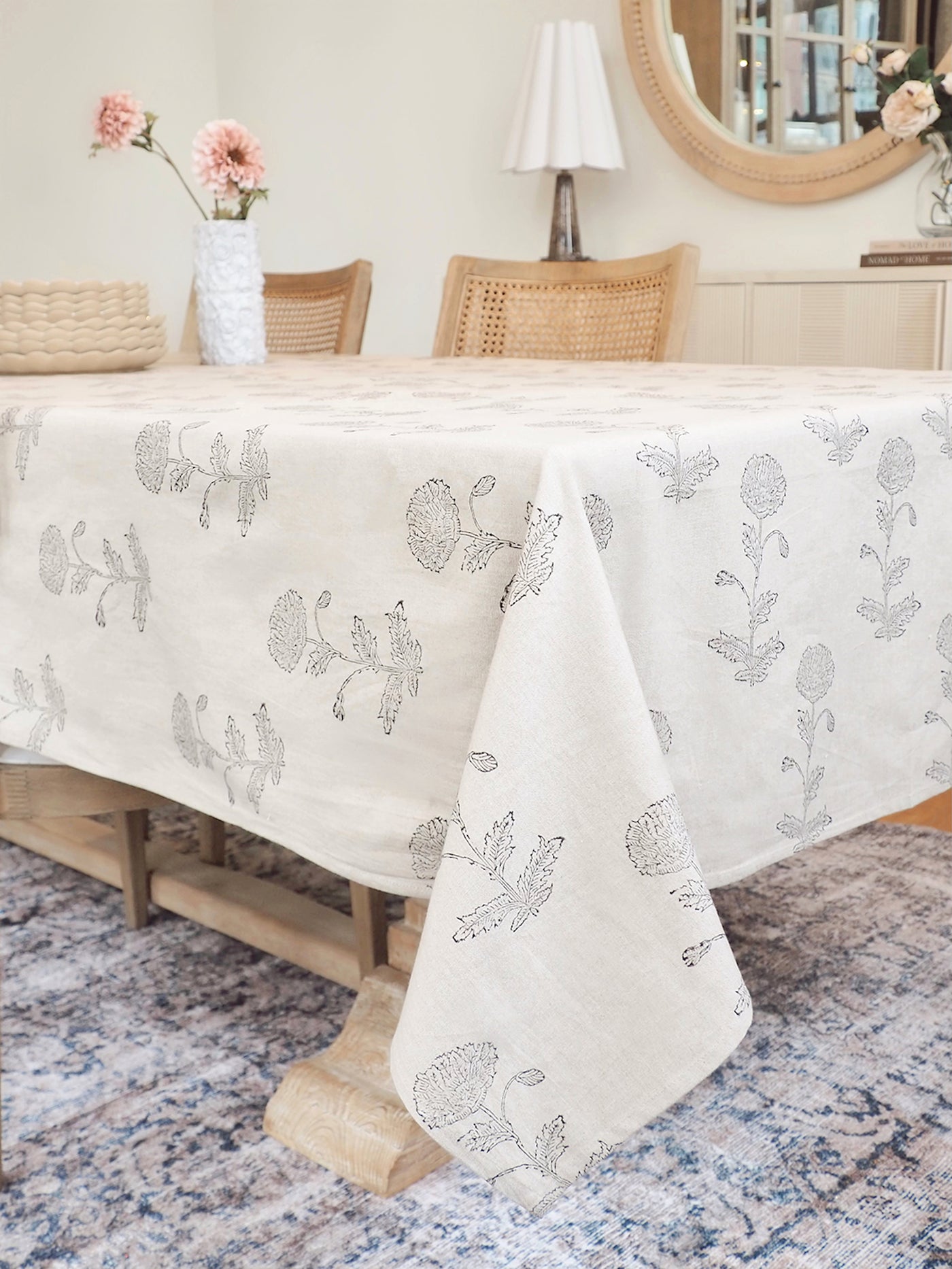 Flor Block Print Tablecloth - The Cross Decor & Design