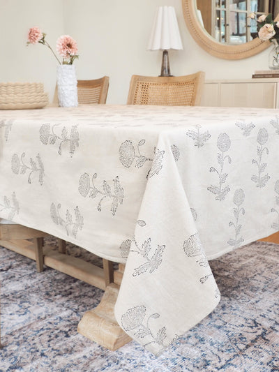 Flor Block Print Tablecloth - The Cross Decor & Design