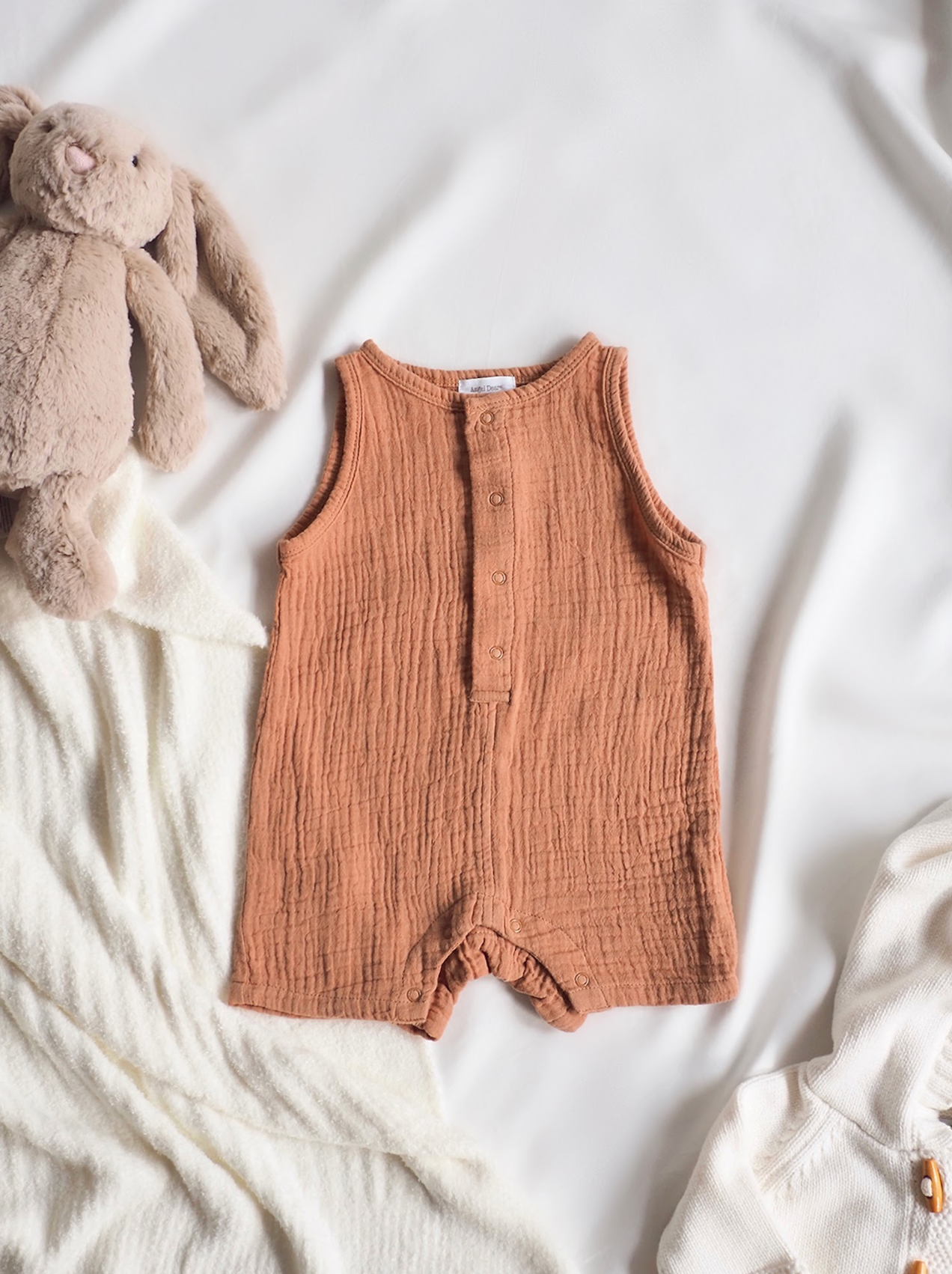 Camel Sleeveless Shortie Romper - The Cross Decor & Design