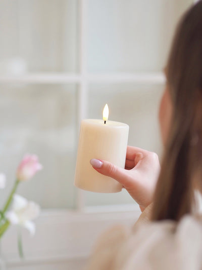 Battery Operated Sand Pillar Candle - The Cross Decor & Design