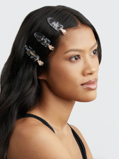 Black Terrazzo Creaseless Clips 4pc - The Cross Decor & Design