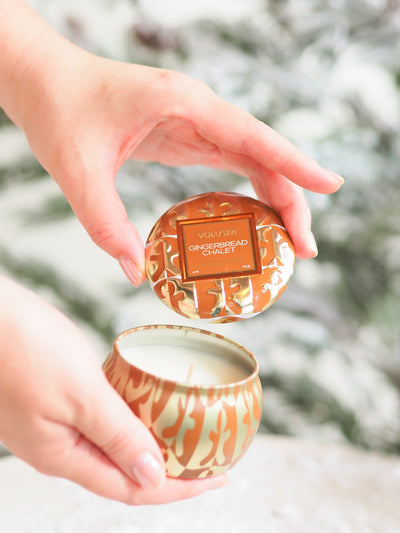 Gingerbread Chalet Mini Tin Candle
