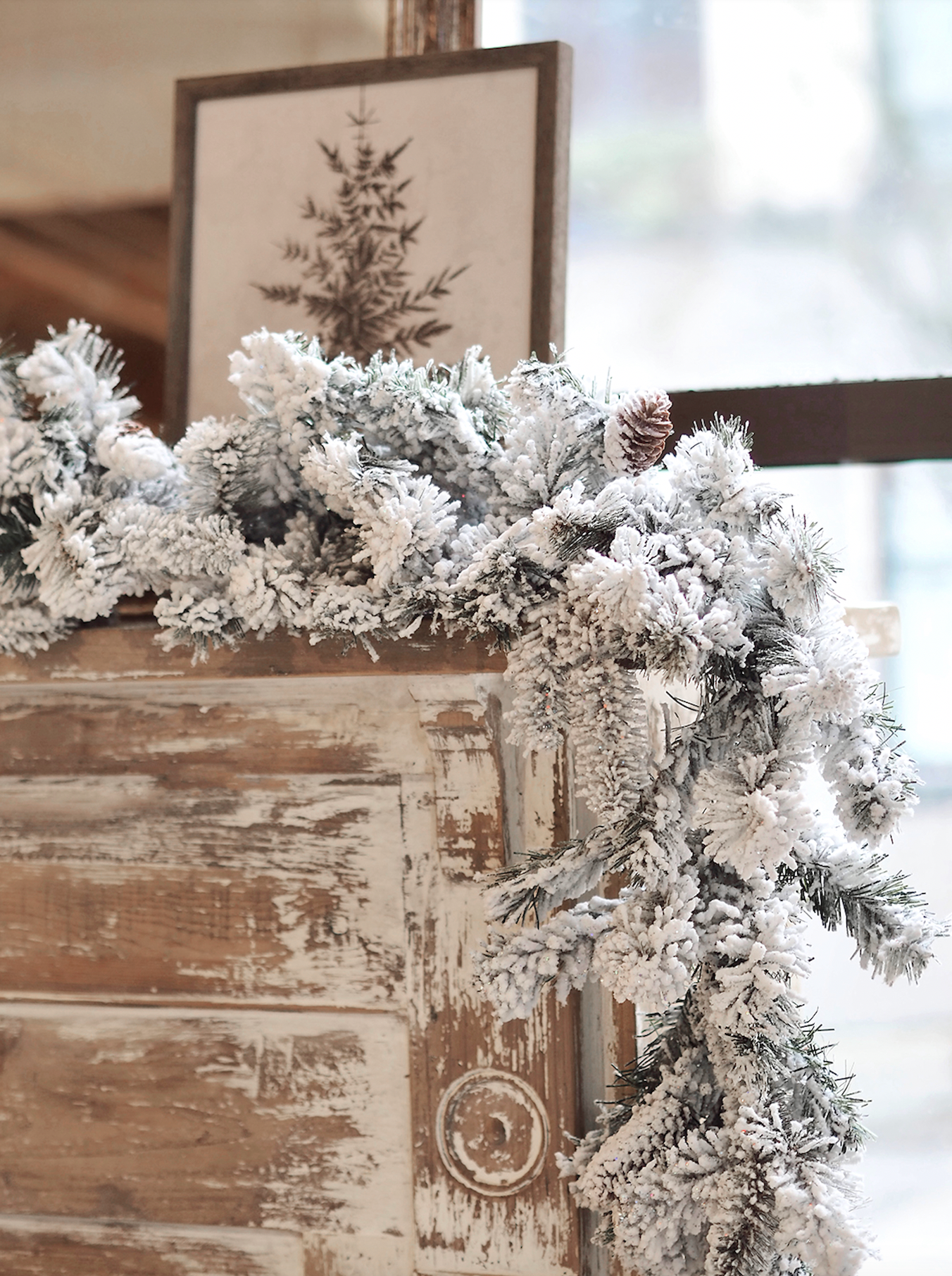 Spruce Flocked Garland - The Cross Decor & Design