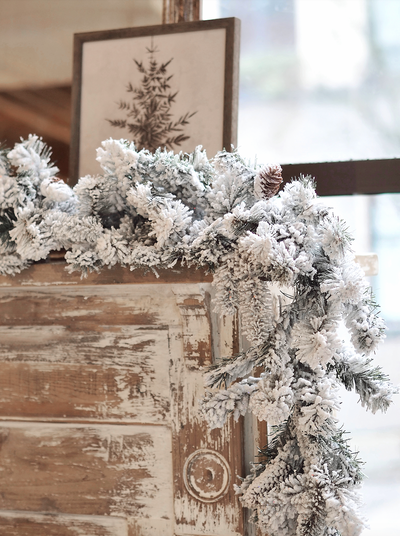 Spruce Flocked Garland - The Cross Decor & Design