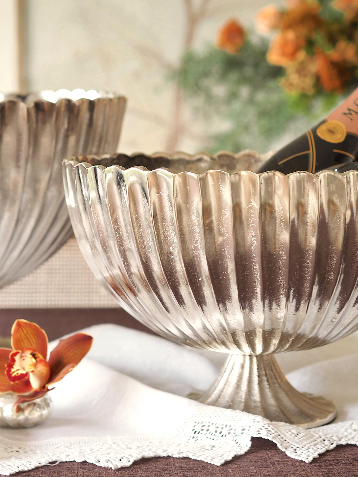 Fluted Pedestal Bowl