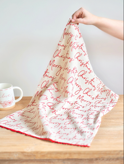 Merry Christmas Tea Towel