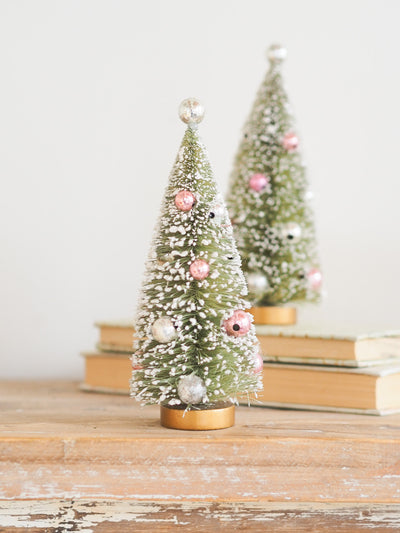 Festive Bottle Brush Green Tree 7" - The Cross Decor & Design