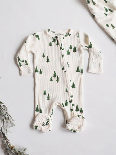 Tiny Forest Zipper Footie