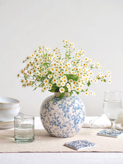 Blue Florals Vase - The Cross Decor & Design
