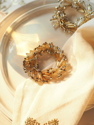 Gold Beaded Napkin Ring