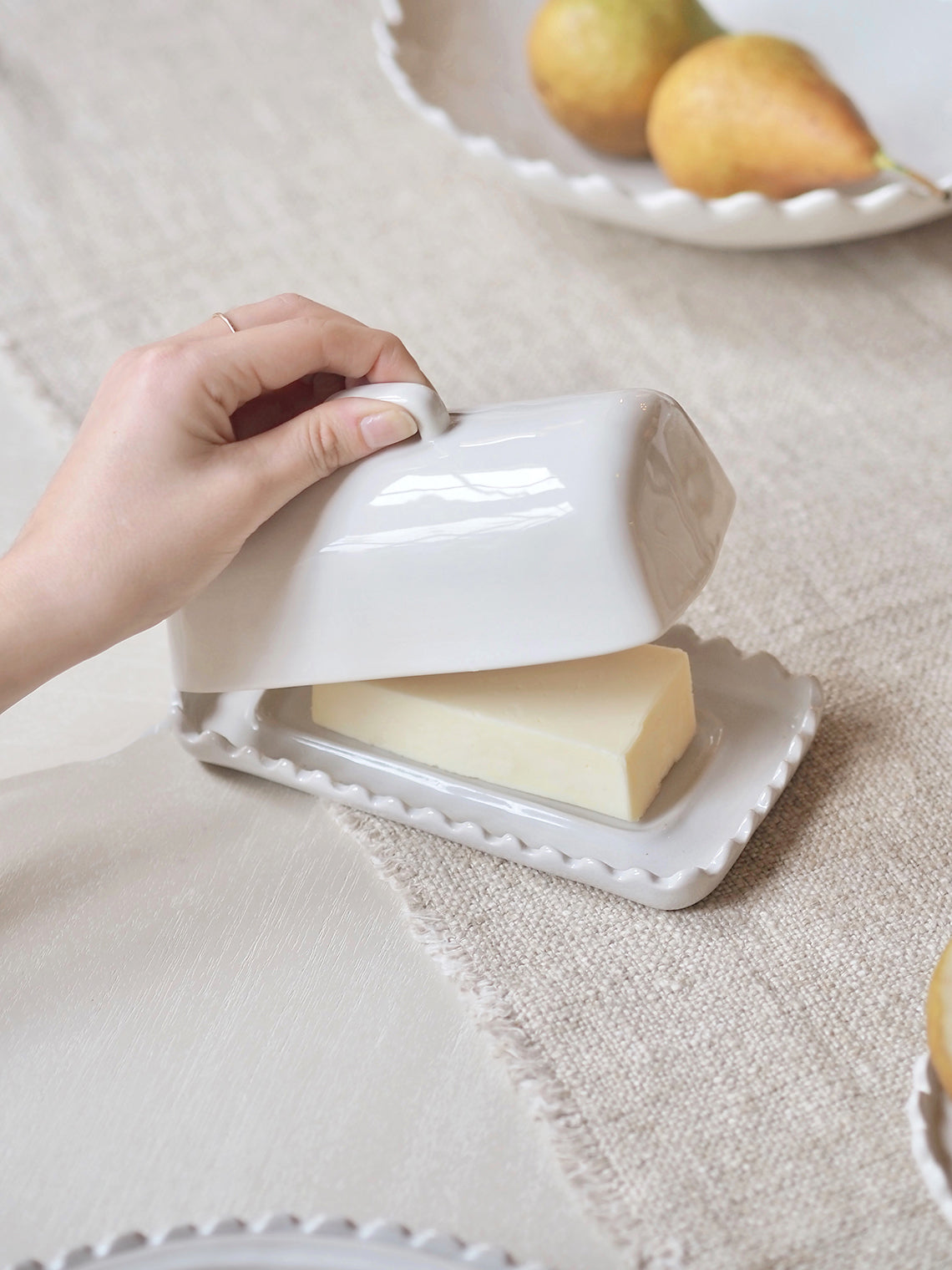 Nova Scalloped Butter Dish - The Cross Decor & Design