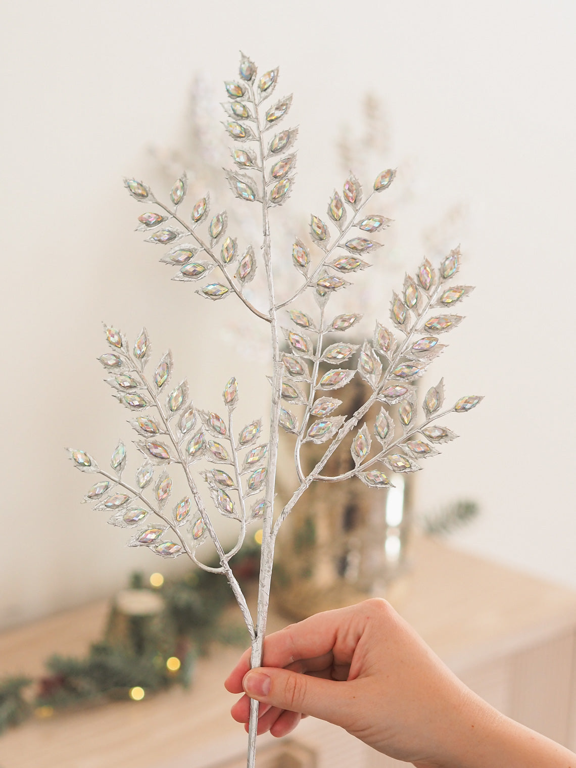 Iridescent Silver Jewel Stem - The Cross Decor & Design