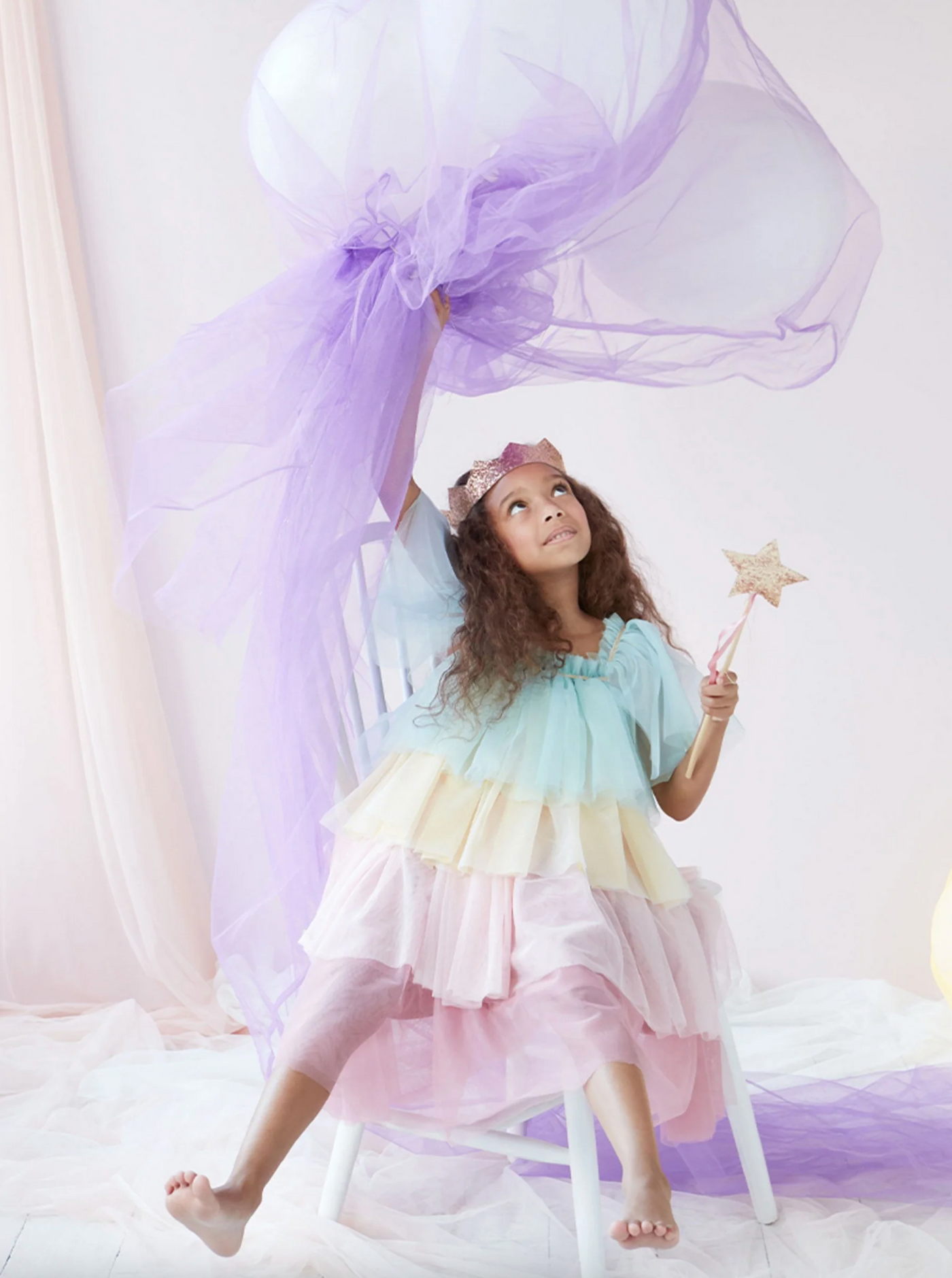Rainbow Ruffle Princess Dress Up 3-4 Years - The Cross Decor & Design