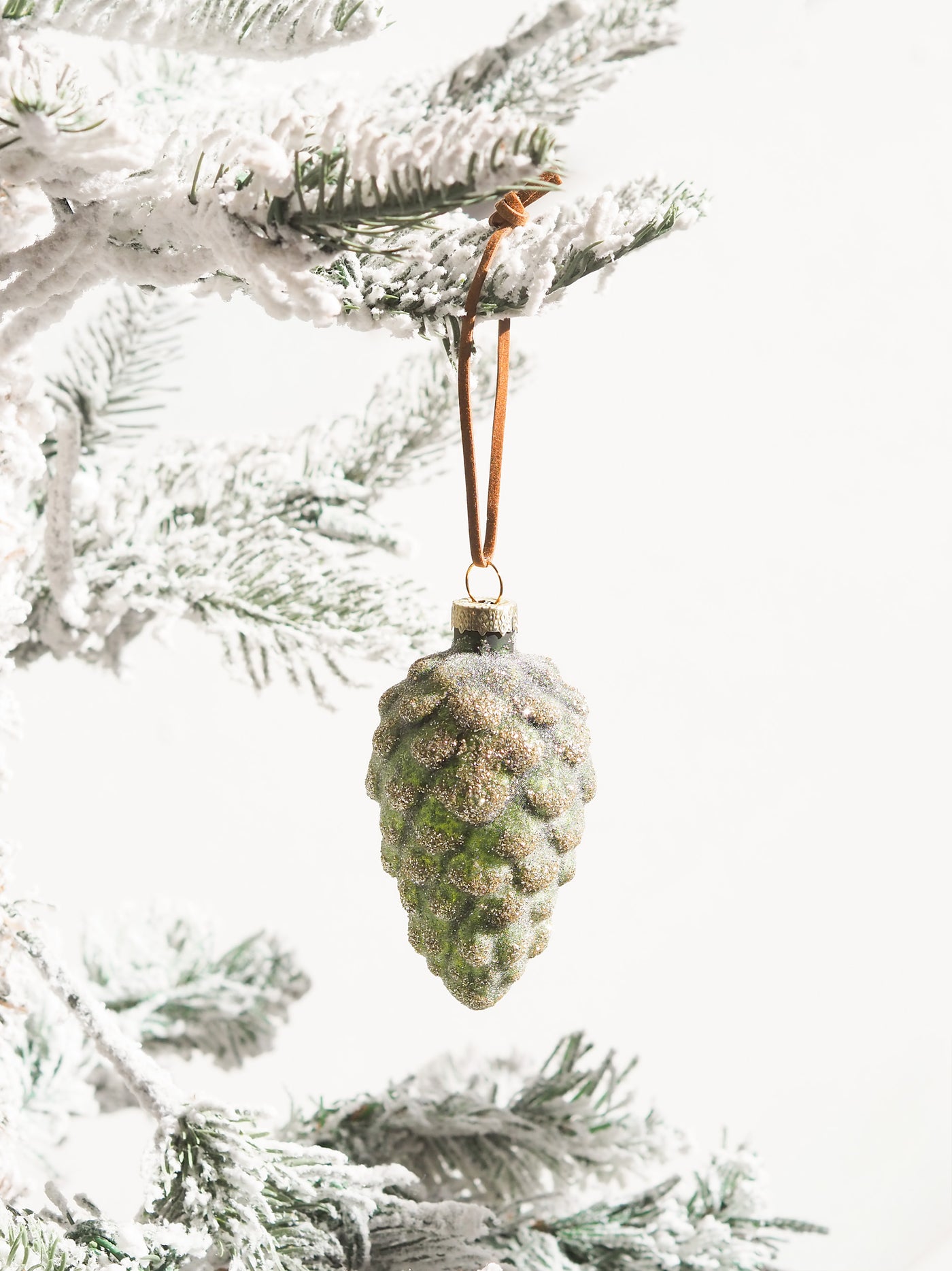 Frosted Green Pinecone Ornament