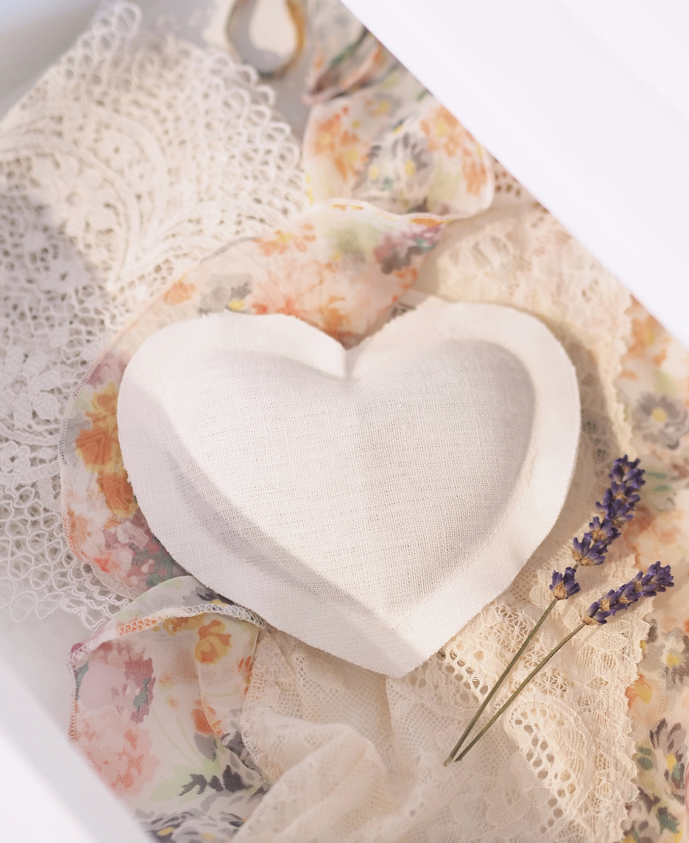 Lavender Linen Heart Sachets - The Cross Decor & Design